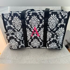 Stylish Black and White Tote Bag - A monogram